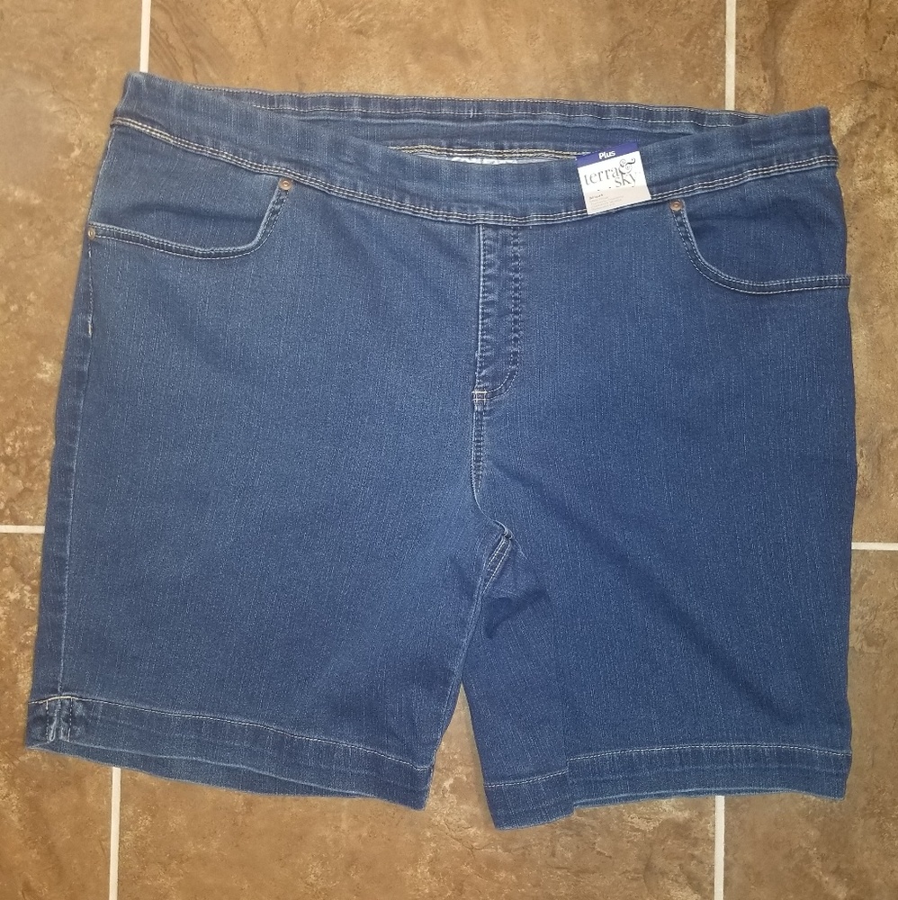 Women's Terra & Sky Blue Jean Shorts Size 2X